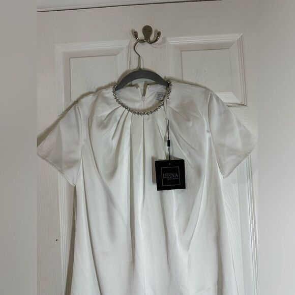 IEENA FOR MAC DUGGAL RHINESTONE EMBELLISHED NECKLINE SHIFT DRESS SZ 8 Event - Picture 3 of 8